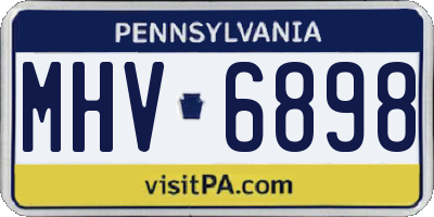PA license plate MHV6898