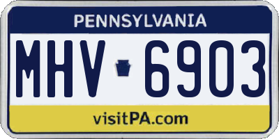 PA license plate MHV6903