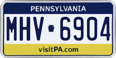 PA license plate MHV6904