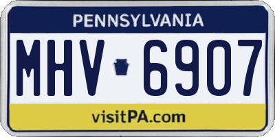 PA license plate MHV6907