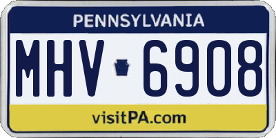 PA license plate MHV6908