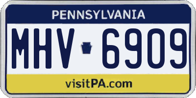 PA license plate MHV6909