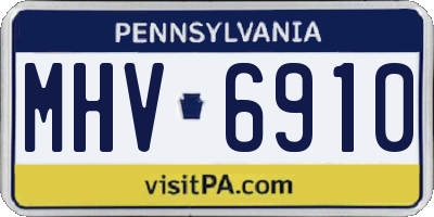 PA license plate MHV6910