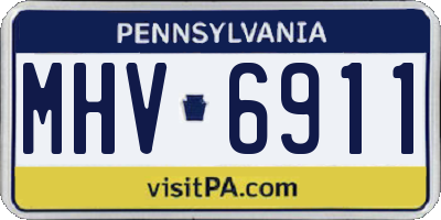 PA license plate MHV6911
