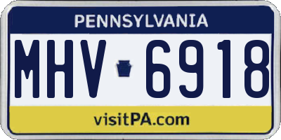 PA license plate MHV6918
