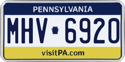 PA license plate MHV6920
