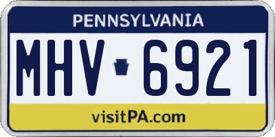 PA license plate MHV6921