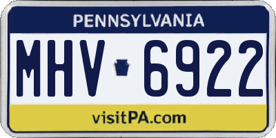 PA license plate MHV6922