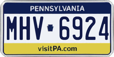 PA license plate MHV6924
