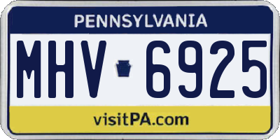 PA license plate MHV6925
