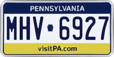 PA license plate MHV6927