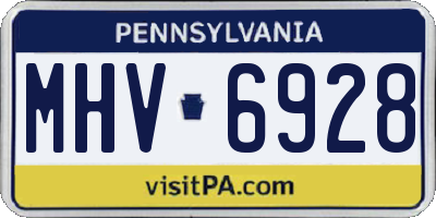 PA license plate MHV6928