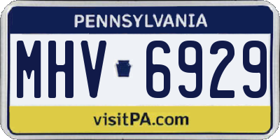 PA license plate MHV6929