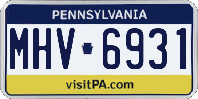 PA license plate MHV6931