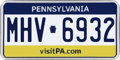 PA license plate MHV6932