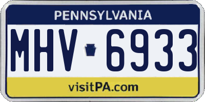 PA license plate MHV6933
