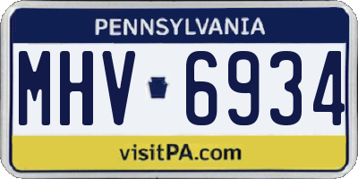 PA license plate MHV6934