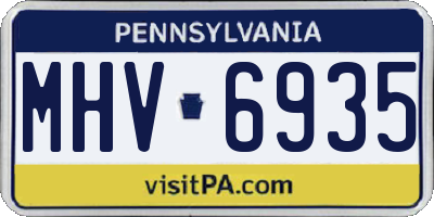 PA license plate MHV6935
