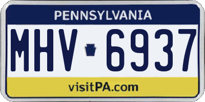 PA license plate MHV6937