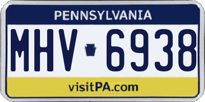 PA license plate MHV6938