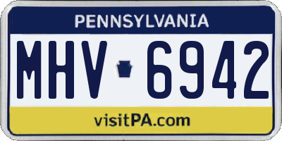 PA license plate MHV6942