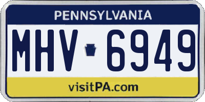 PA license plate MHV6949
