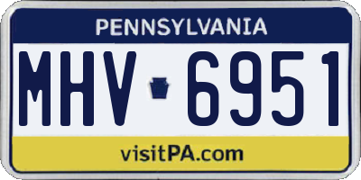 PA license plate MHV6951