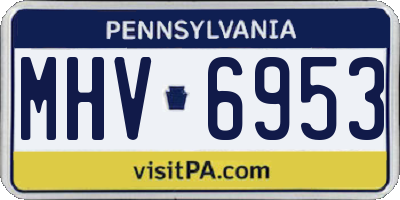 PA license plate MHV6953