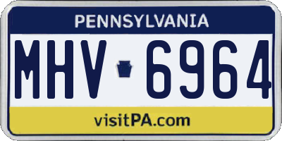 PA license plate MHV6964