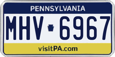 PA license plate MHV6967
