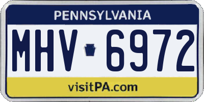 PA license plate MHV6972