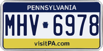 PA license plate MHV6978