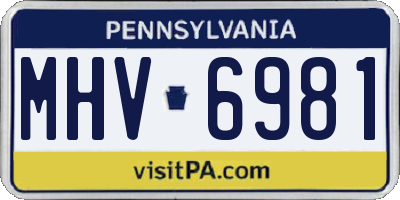 PA license plate MHV6981