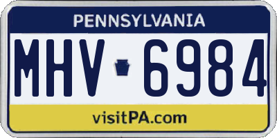 PA license plate MHV6984