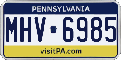 PA license plate MHV6985