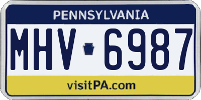 PA license plate MHV6987