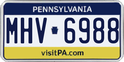 PA license plate MHV6988