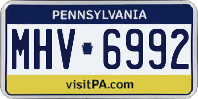 PA license plate MHV6992