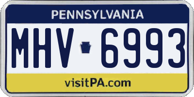 PA license plate MHV6993