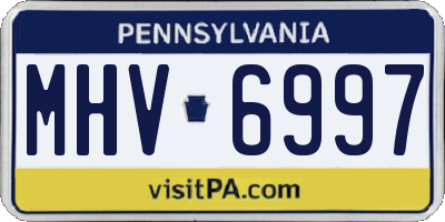 PA license plate MHV6997