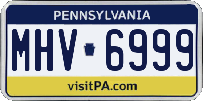 PA license plate MHV6999