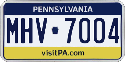 PA license plate MHV7004