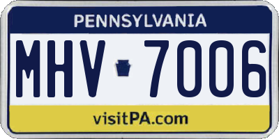 PA license plate MHV7006