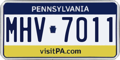 PA license plate MHV7011