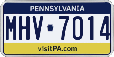 PA license plate MHV7014