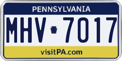 PA license plate MHV7017