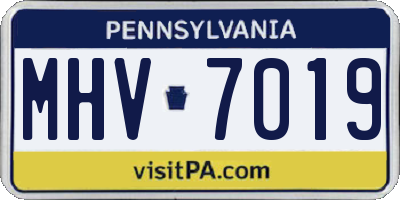 PA license plate MHV7019