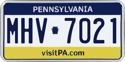 PA license plate MHV7021