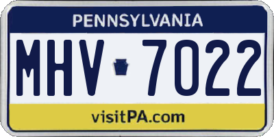 PA license plate MHV7022