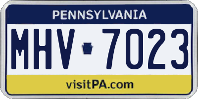 PA license plate MHV7023